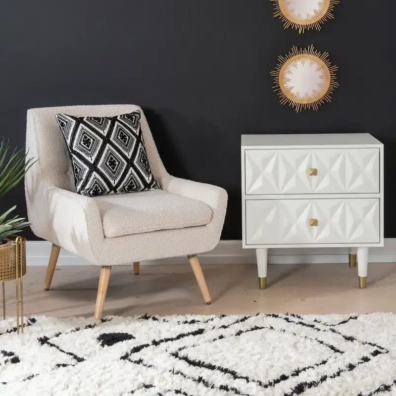 Fauteuil d'appoint en fausse fourrure sherpa blanche