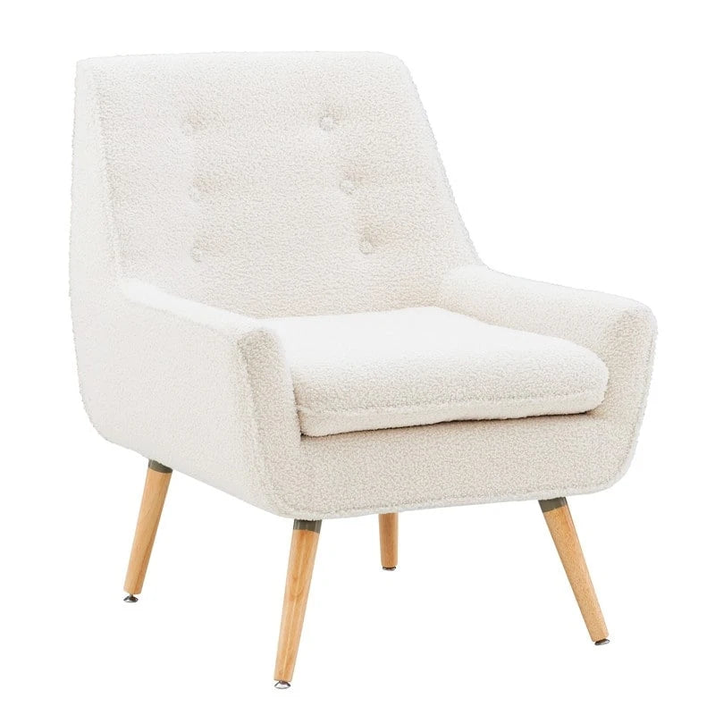 Fauteuil d'appoint en fausse fourrure sherpa blanche