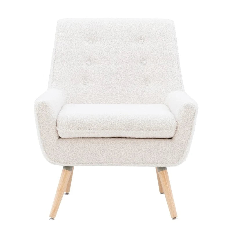 Fauteuil d'appoint en fausse fourrure sherpa blanche