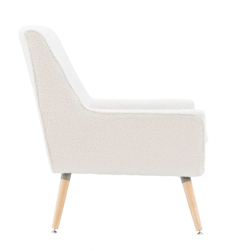 Fauteuil d'appoint en fausse fourrure sherpa blanche