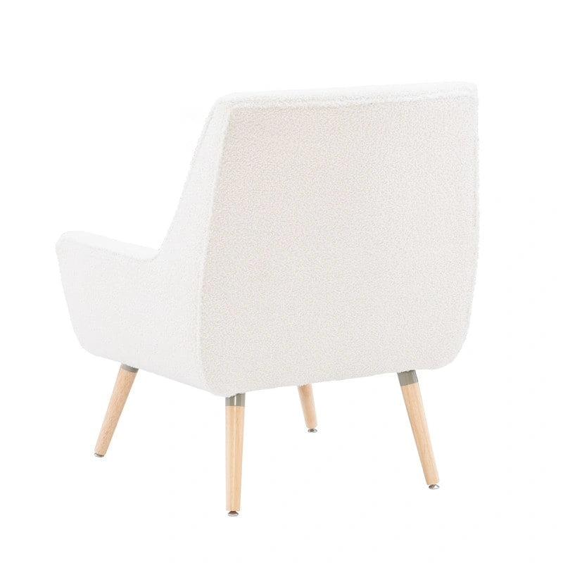 Fauteuil d'appoint en fausse fourrure sherpa blanche