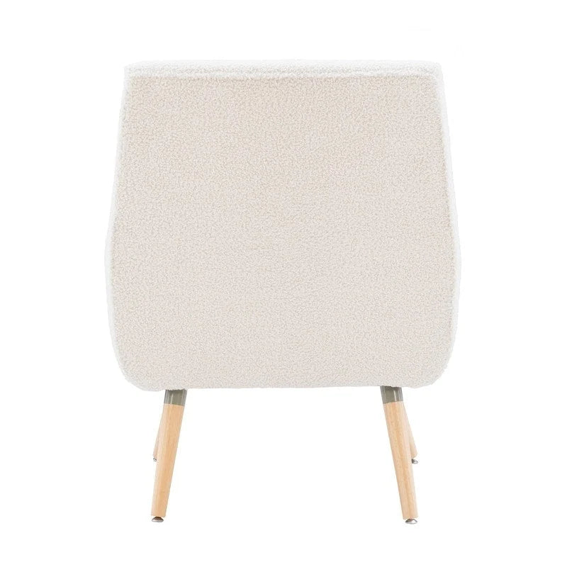 Fauteuil d'appoint en fausse fourrure sherpa blanche