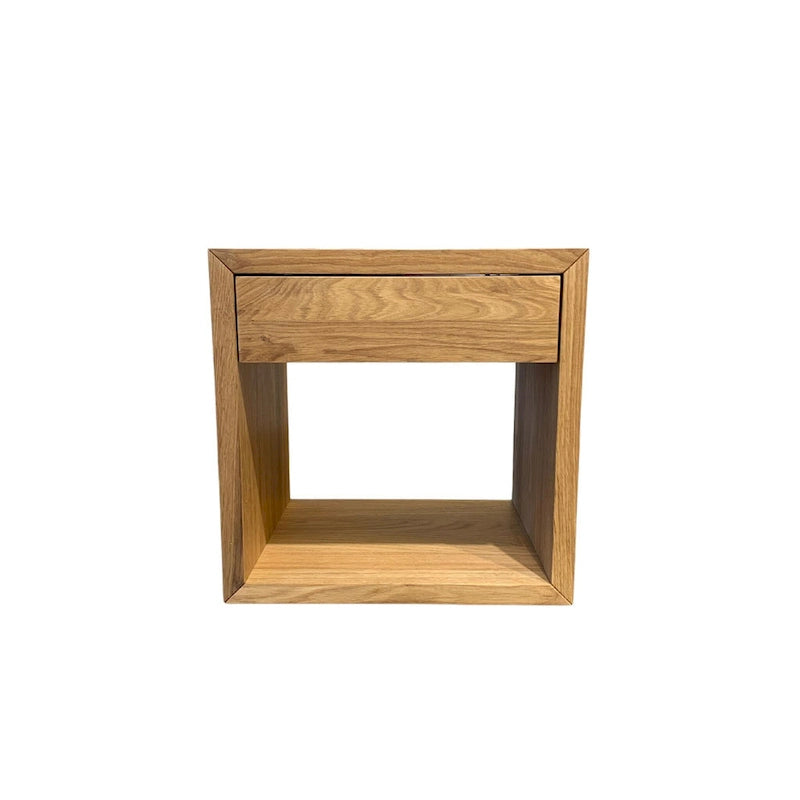 Lot de 2 - Tables de chevet flottantes en chêne massif faites à la main avec tiroir, Tables d'appoint