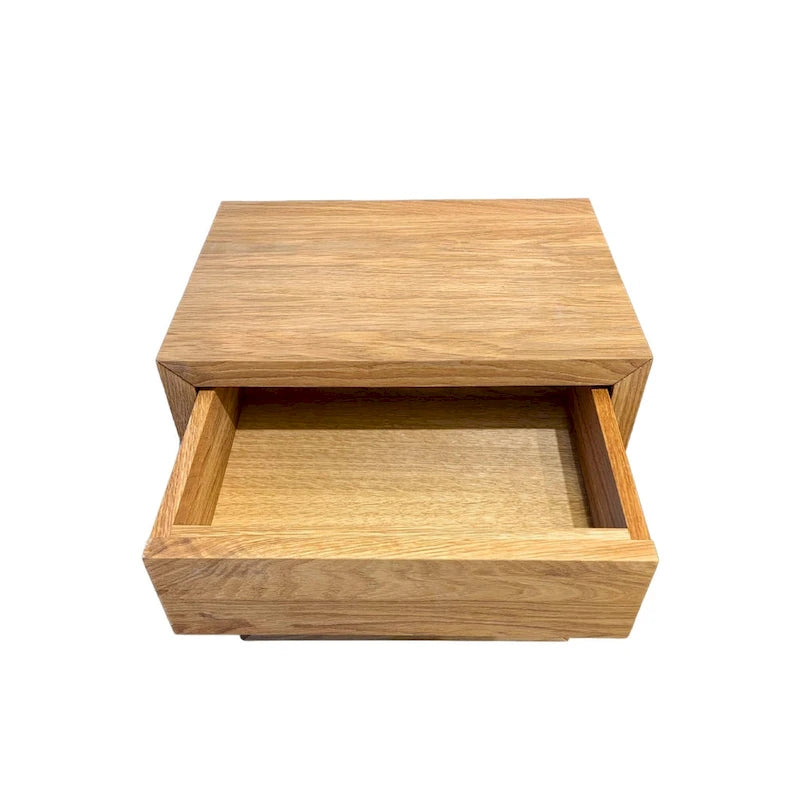 Lot de 2 - Tables de chevet flottantes en chêne massif faites à la main avec tiroir, Tables d'appoint