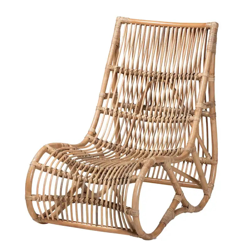 Fauteuil de salon moderne bohème en rotin naturel