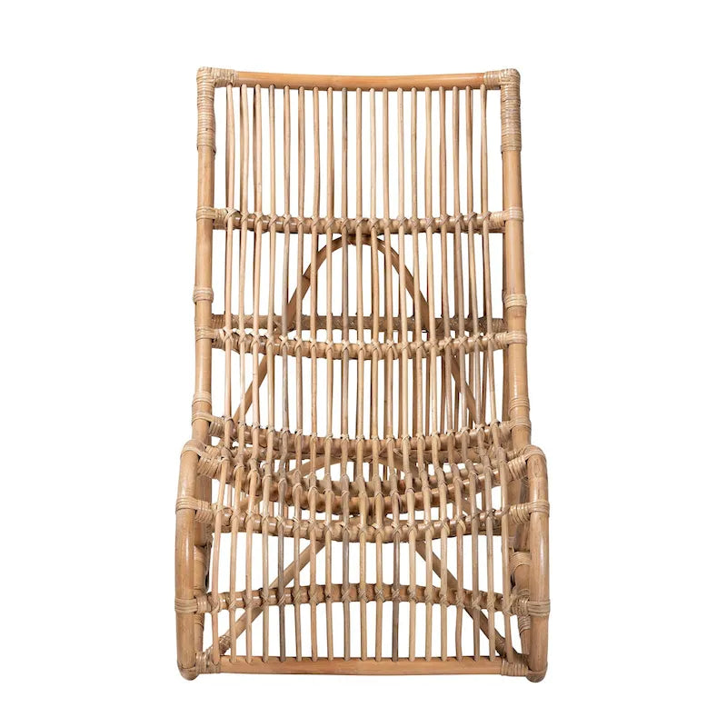Fauteuil de salon moderne bohème en rotin naturel