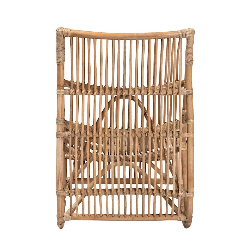 Fauteuil de salon moderne bohème en rotin naturel