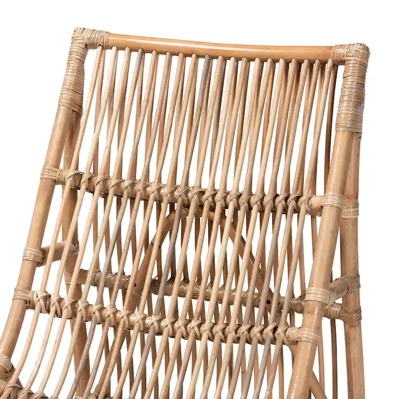 Fauteuil de salon moderne bohème en rotin naturel