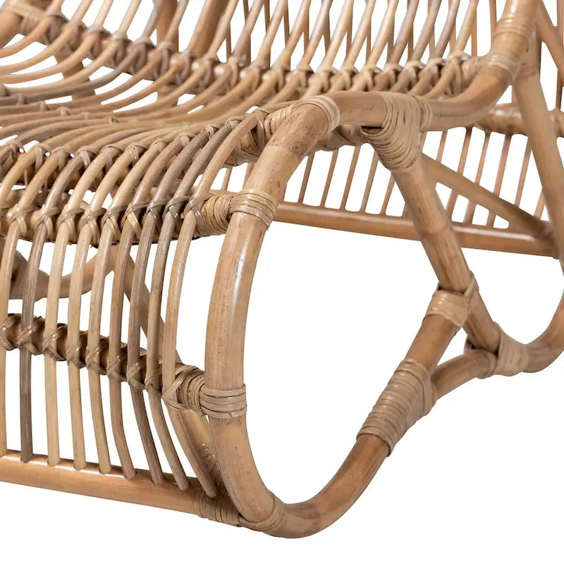 Fauteuil de salon moderne bohème en rotin naturel