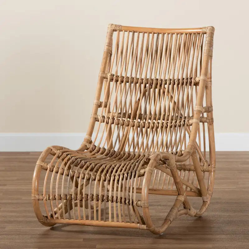Fauteuil de salon moderne bohème en rotin naturel