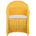 Fauteuil Club en rotin jaune - 24Wx26Px35H