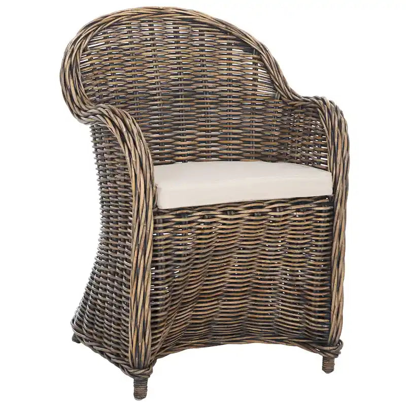 Fauteuil Club en rotin jaune - 24Wx26Px35H