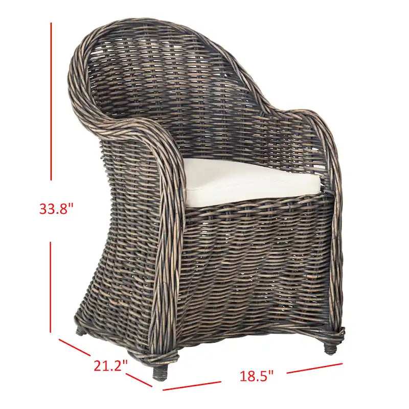 Fauteuil Club en rotin jaune - 24Wx26Px35H