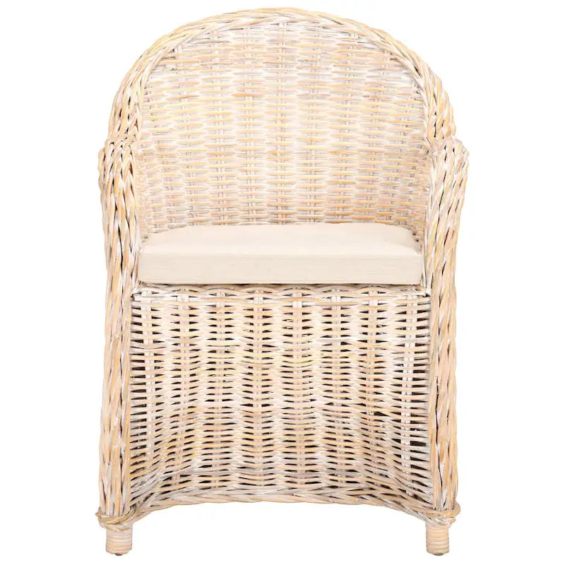 Fauteuil Club en rotin jaune - 24Wx26Px35H