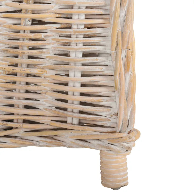 Fauteuil Club en rotin jaune - 24Wx26Px35H