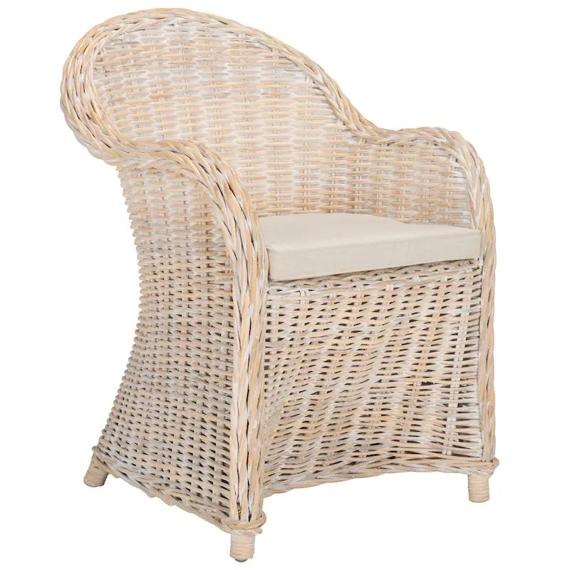 Fauteuil Club en rotin jaune - 24Wx26Px35H