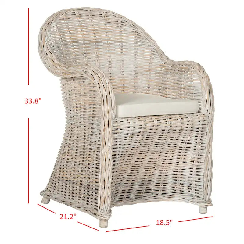 Fauteuil Club en rotin jaune - 24Wx26Px35H