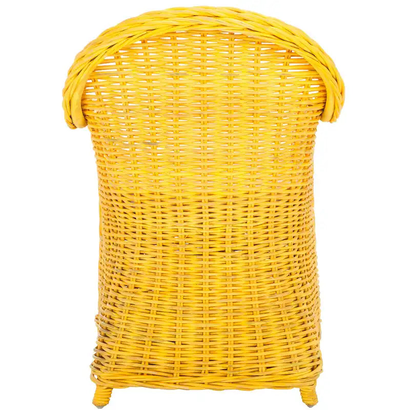 Fauteuil Club en rotin jaune - 24Wx26Px35H