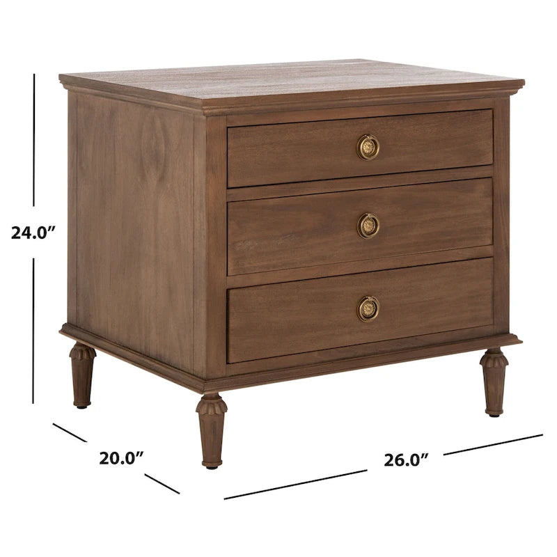 Table de chevet 3 tiroirs en bois
