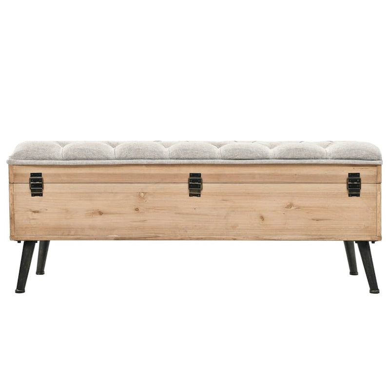 Banc de rangement 110 cm - Bois de sapin massif, 110 x 40 x 50 cm