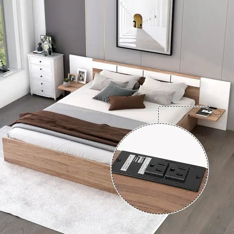 Lit plateforme queen-size avec tête de lit
