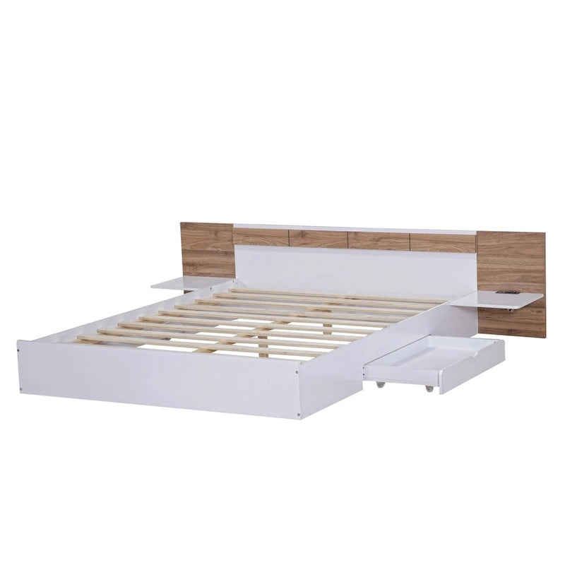 Lit plateforme queen-size avec tête de lit