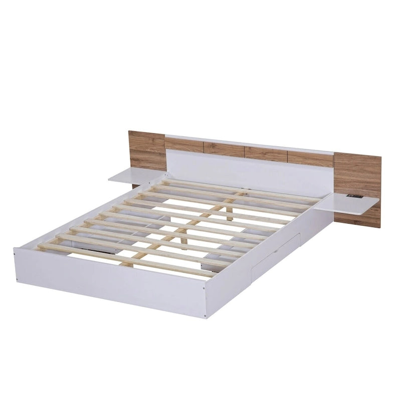 Lit plateforme queen-size avec tête de lit
