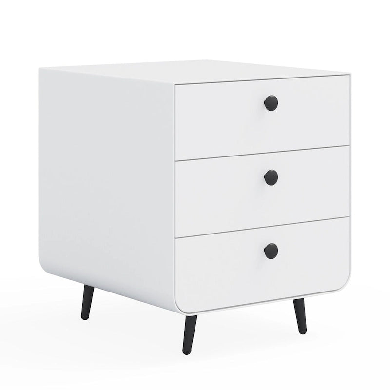 Table de chevet moderne en acier avec 3 tiroirs pour salon et chambre à coucher