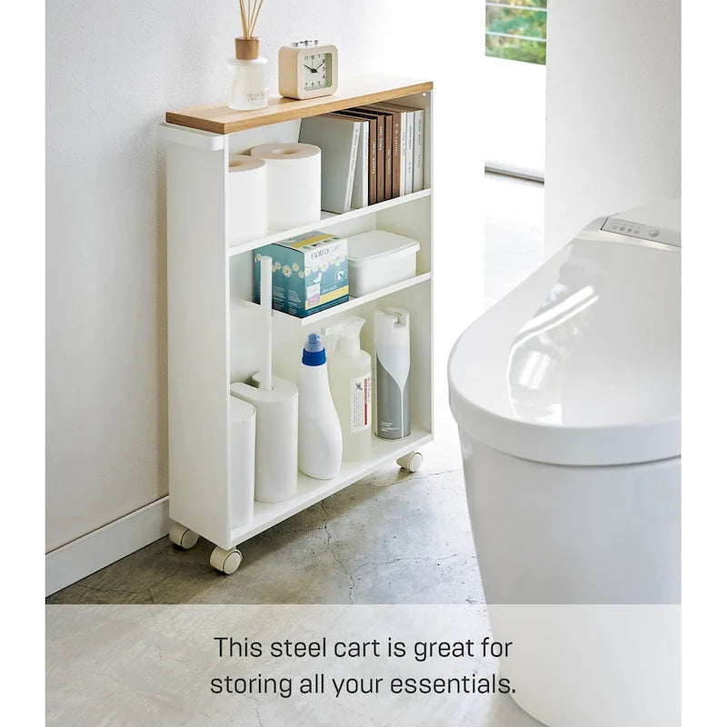 Chariot de rangement roulant, acier, assemblage minimal - L 47,5 x l 13 x H 68,5 cm