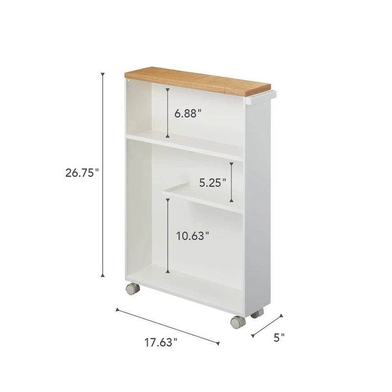 Chariot de rangement roulant, acier, assemblage minimal - L 47,5 x l 13 x H 68,5 cm