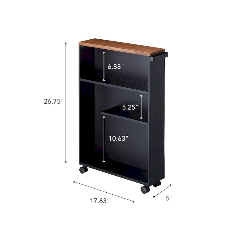 Chariot de rangement roulant, acier, assemblage minimal - L 47,5 x l 13 x H 68,5 cm