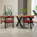 Chaises de salle à manger d'appoint rembourrées en chenille/cuir, lot de 2