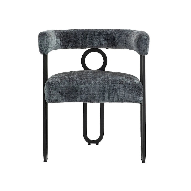 Chaises de salle à manger d'appoint rembourrées en chenille/cuir, lot de 2