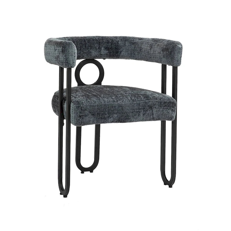 Chaises de salle à manger d'appoint rembourrées en chenille/cuir, lot de 2