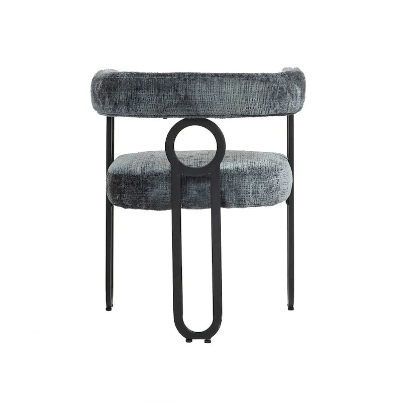 Chaises de salle à manger d'appoint rembourrées en chenille/cuir, lot de 2