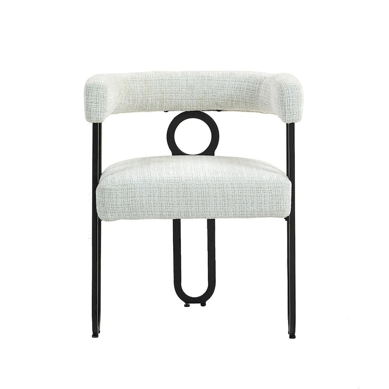 Chaises de salle à manger d'appoint rembourrées en chenille/cuir, lot de 2