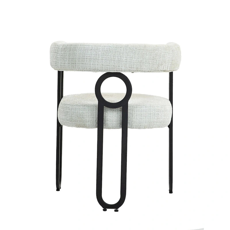 Chaises de salle à manger d'appoint rembourrées en chenille/cuir, lot de 2