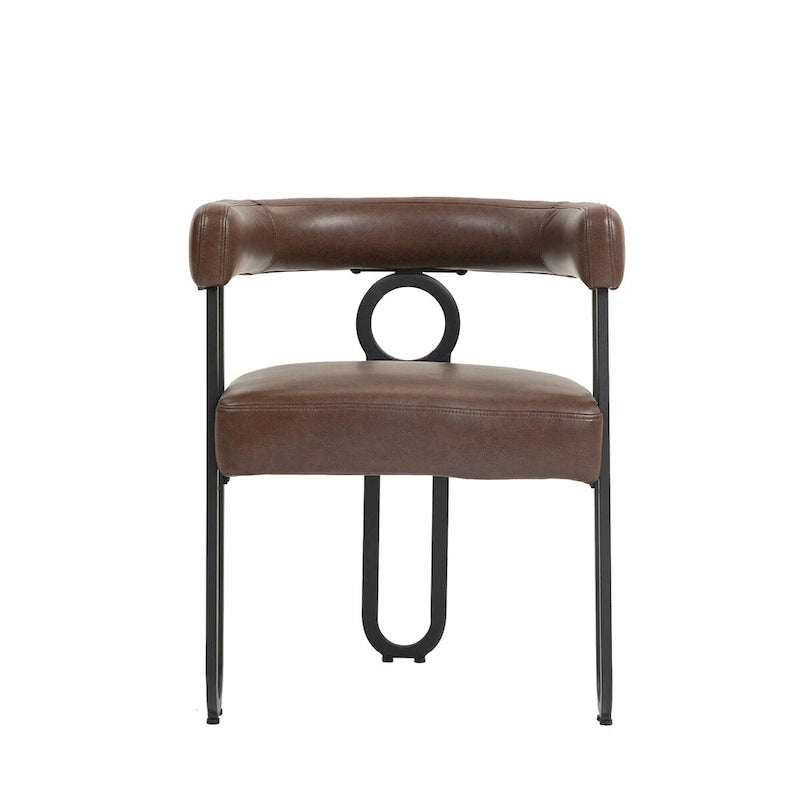 Chaises de salle à manger d'appoint rembourrées en chenille/cuir, lot de 2