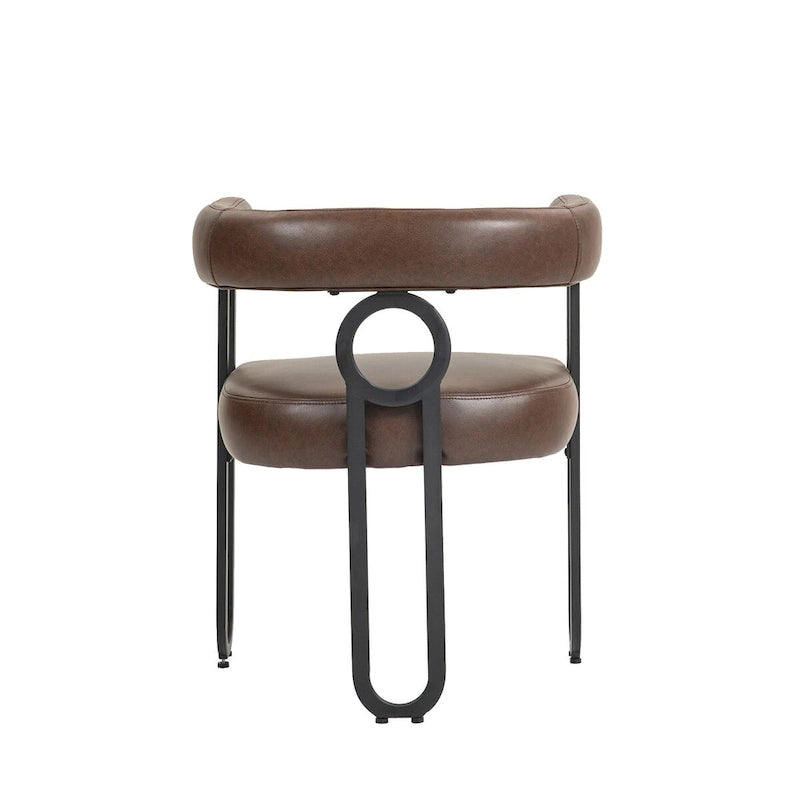 Chaises de salle à manger d'appoint rembourrées en chenille/cuir, lot de 2