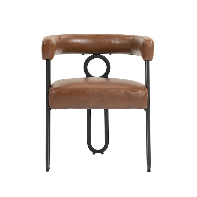 Chaises de salle à manger d'appoint rembourrées en chenille/cuir, lot de 2