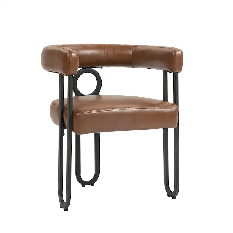 Chaises de salle à manger d'appoint rembourrées en chenille/cuir, lot de 2