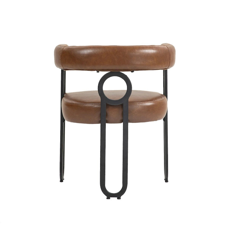 Chaises de salle à manger d'appoint rembourrées en chenille/cuir, lot de 2