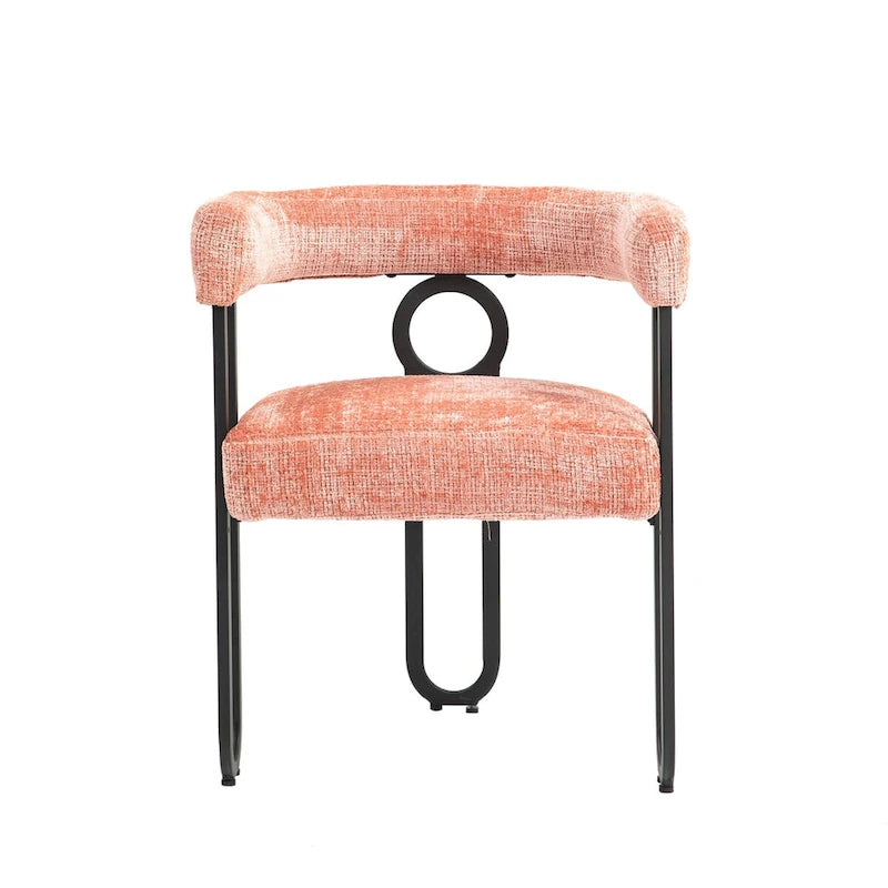Chaises de salle à manger d'appoint rembourrées en chenille/cuir, lot de 2