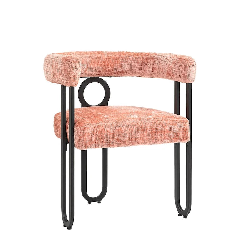Chaises de salle à manger d'appoint rembourrées en chenille/cuir, lot de 2
