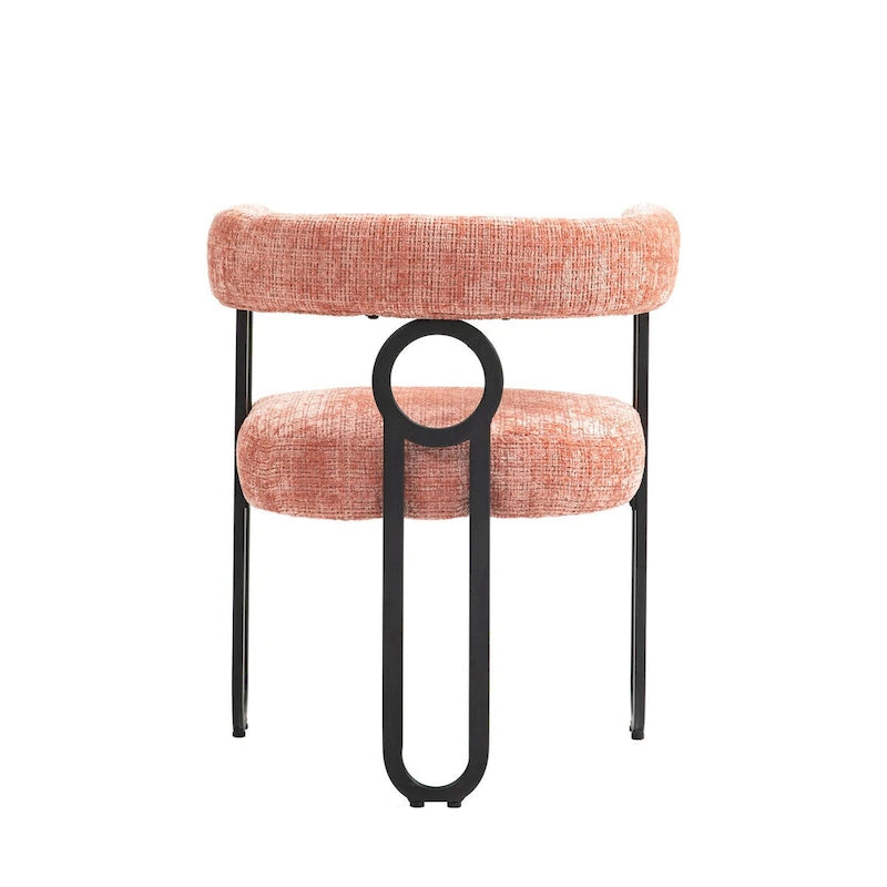 Chaises de salle à manger d'appoint rembourrées en chenille/cuir, lot de 2