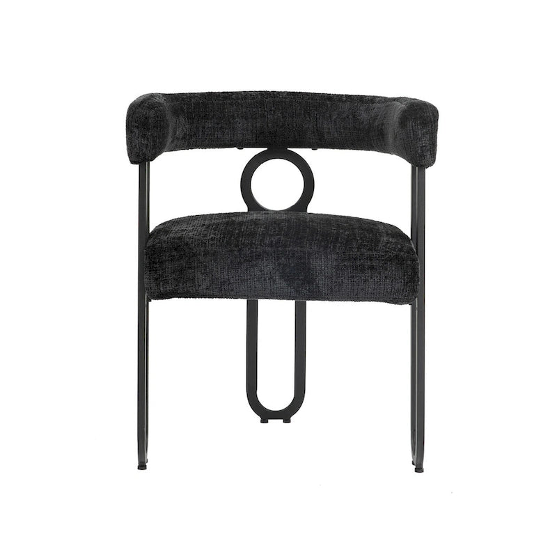 Chaises de salle à manger d'appoint rembourrées en chenille/cuir, lot de 2